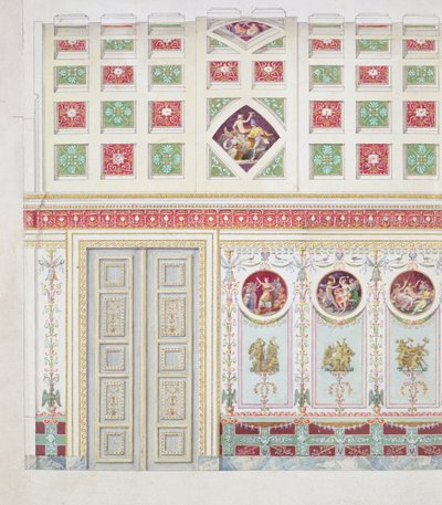 Progetto per la stanza di scrittura di Ludwig I nella Residenza di Monaco, 1826 da Leo von Klenze